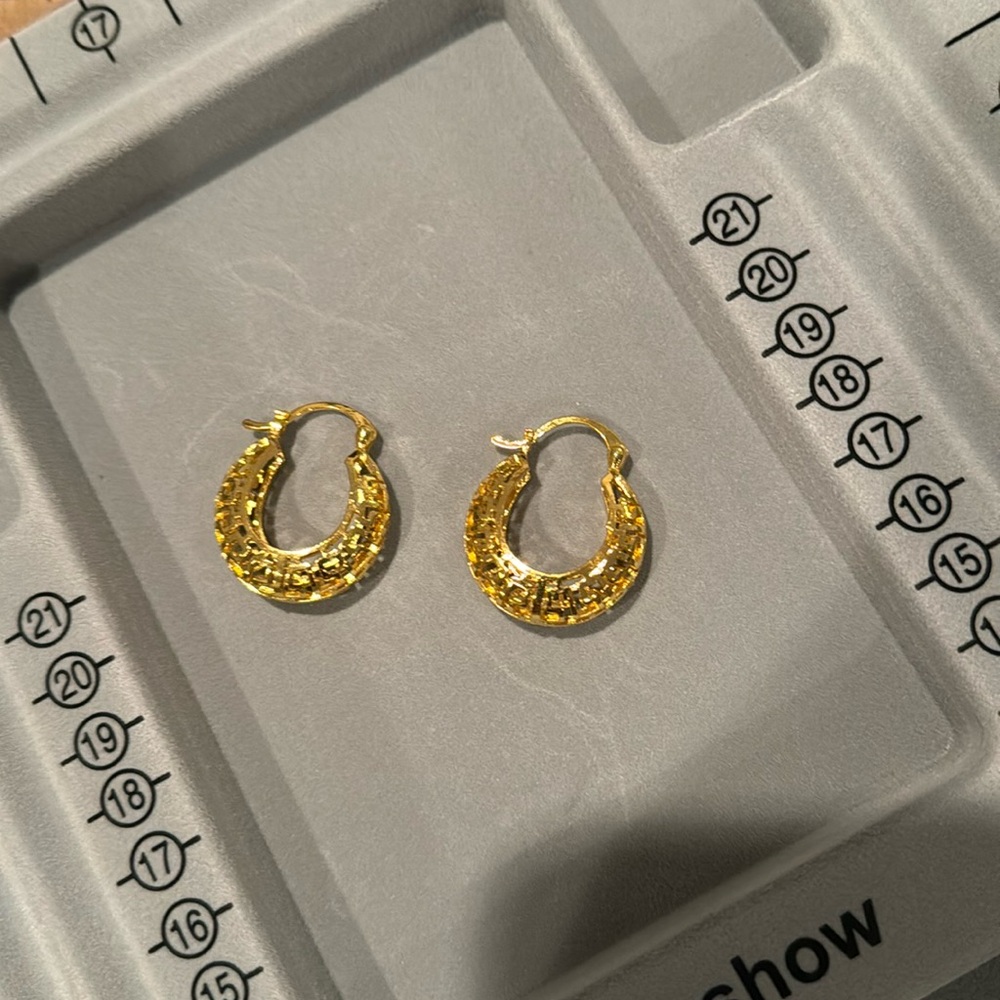 Greek Key Rounded Cut Out Hoops